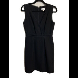 Ann Taylor LOFT Womens Size 4 Black Sleeveless Dress V Neck Lined